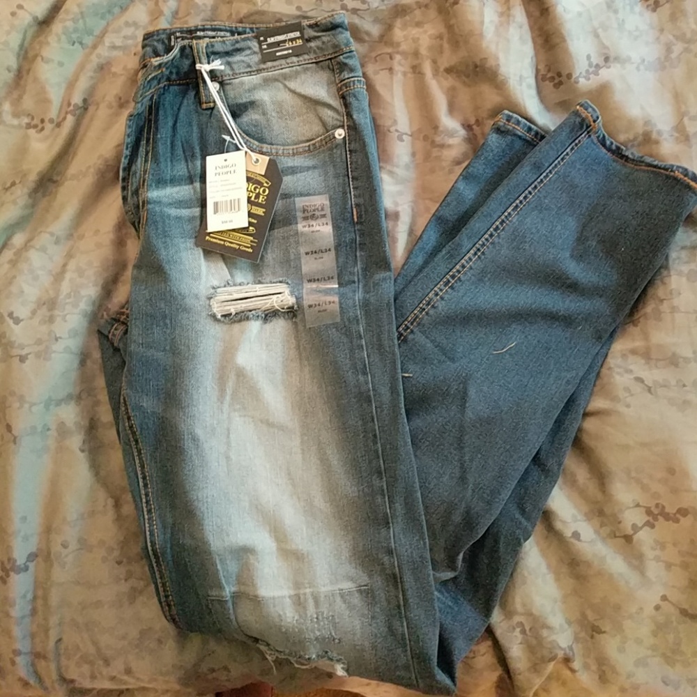 Mens Slim Straight Stretch Jeans